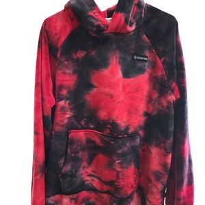 Spark Paws Red and Black Tie-Dye Hoodie XL